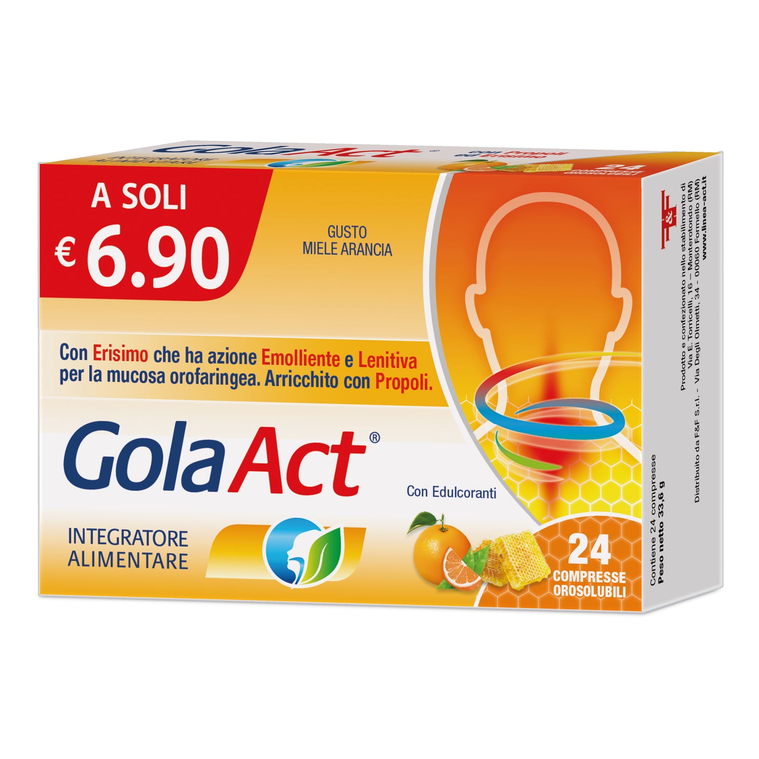 GOLA ACT MIELE ARANCIA 24CPR