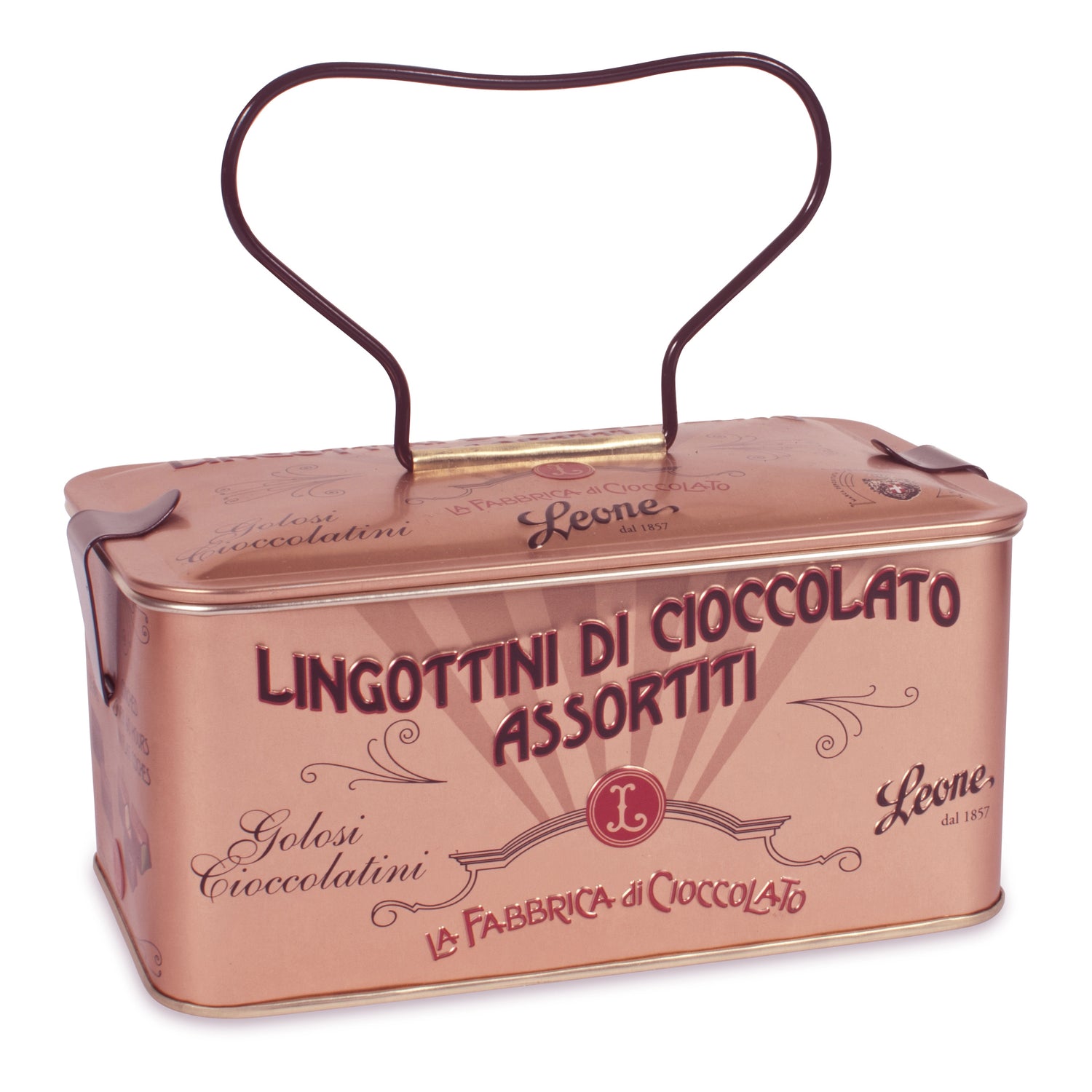 Leone Cofanetto Regalo In Lattina - Scrigno Lingottini Cioccolato Assortiti 150g