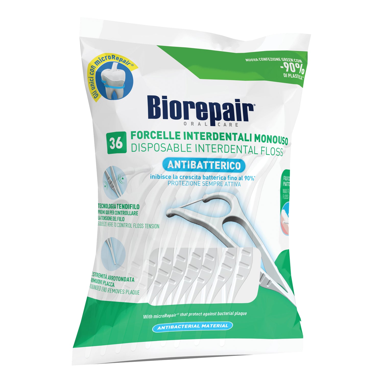Biorepair Forcelle Antibatteriche Interdentali 36 Pezzi