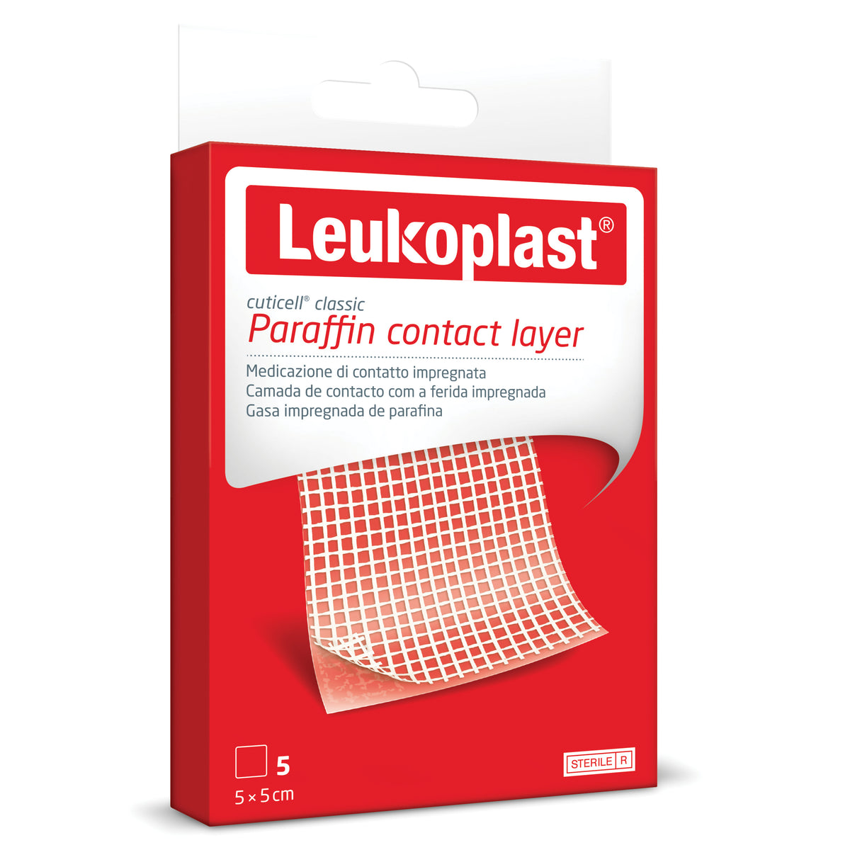Leukoplast Cuticell Classic - Garza In Cotone Con Paraffina Non Deformabile Alla Trazione 5 x 5cm 5 Pezzi  
