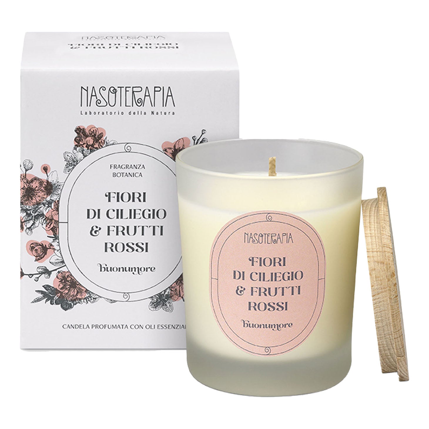 Nasoterapia Candela Profumata Frutti Rossi e Fiori Di Ciliegio 180g