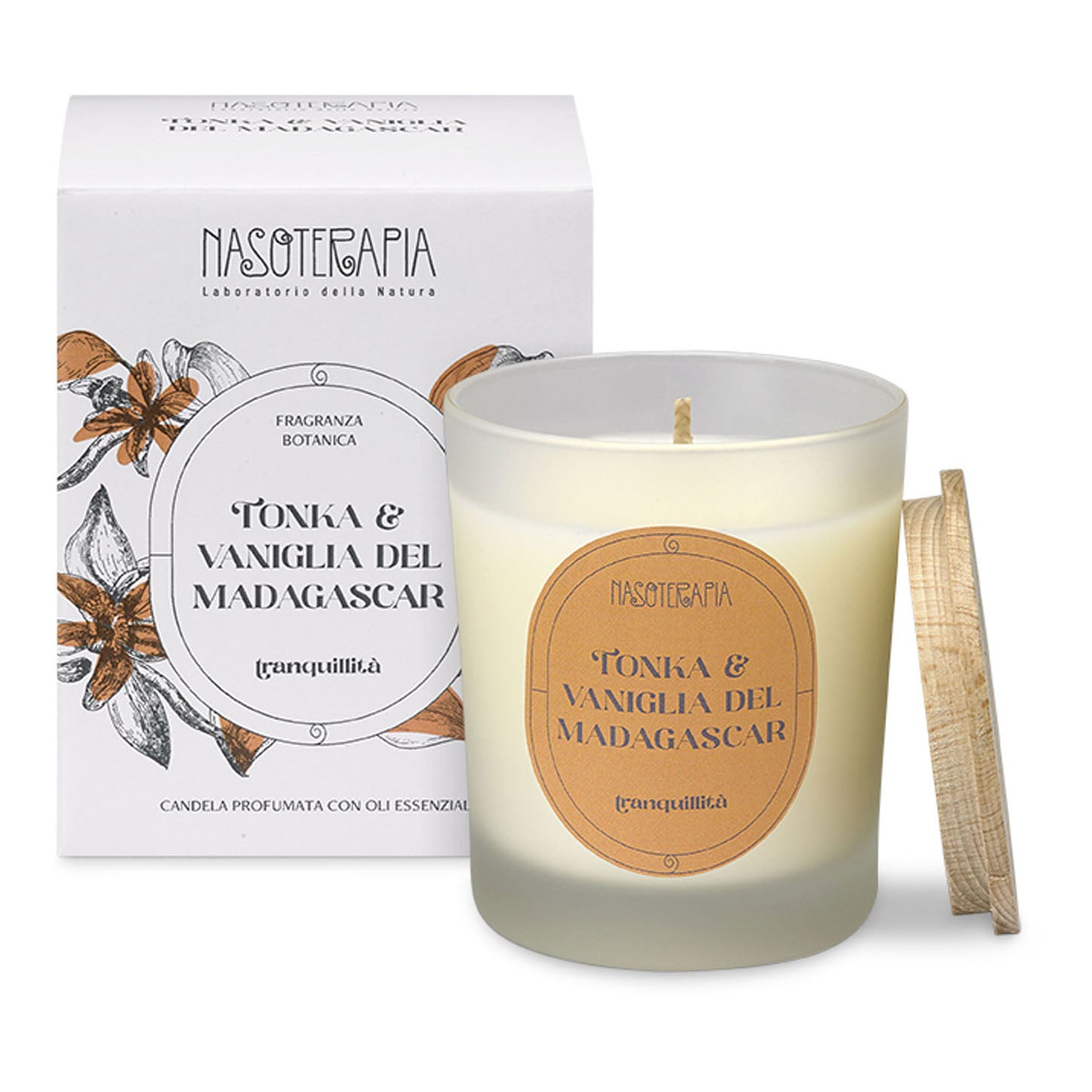 Nasoterapia Candela Profumata Tonka e Vaniglia del Madagascar 180g
