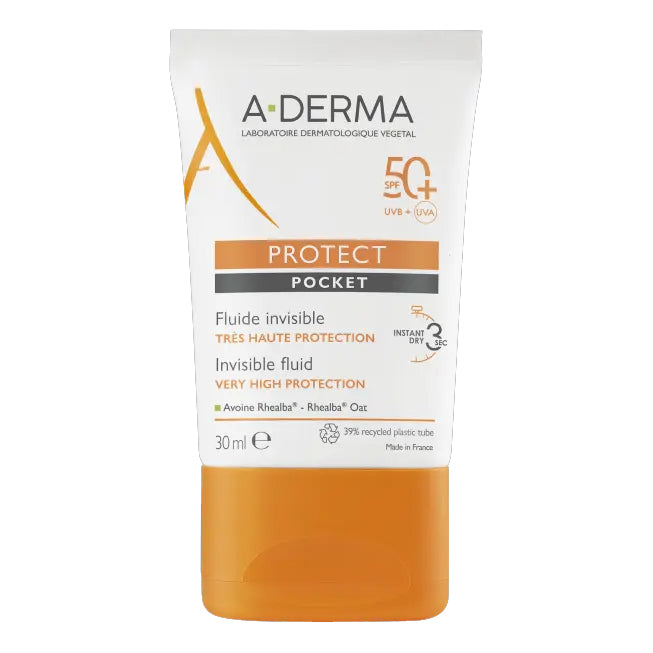 A-Derma Protect | Fluido Solare Invisibile SPF 50+ Instant Dry Viso | 40 ml  