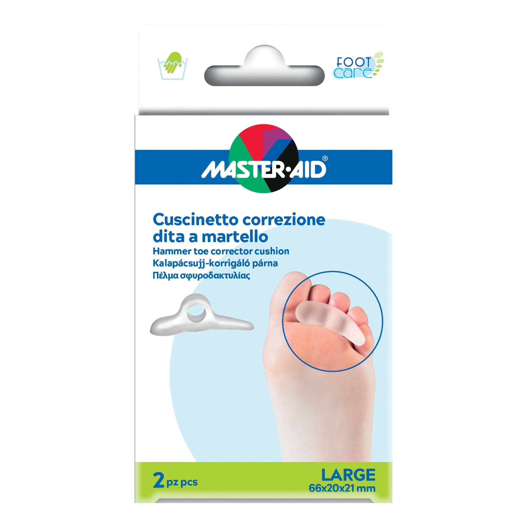 Master Aid Foot Care | Cuscinetto Dita a Martello L | 2 Pezzi
