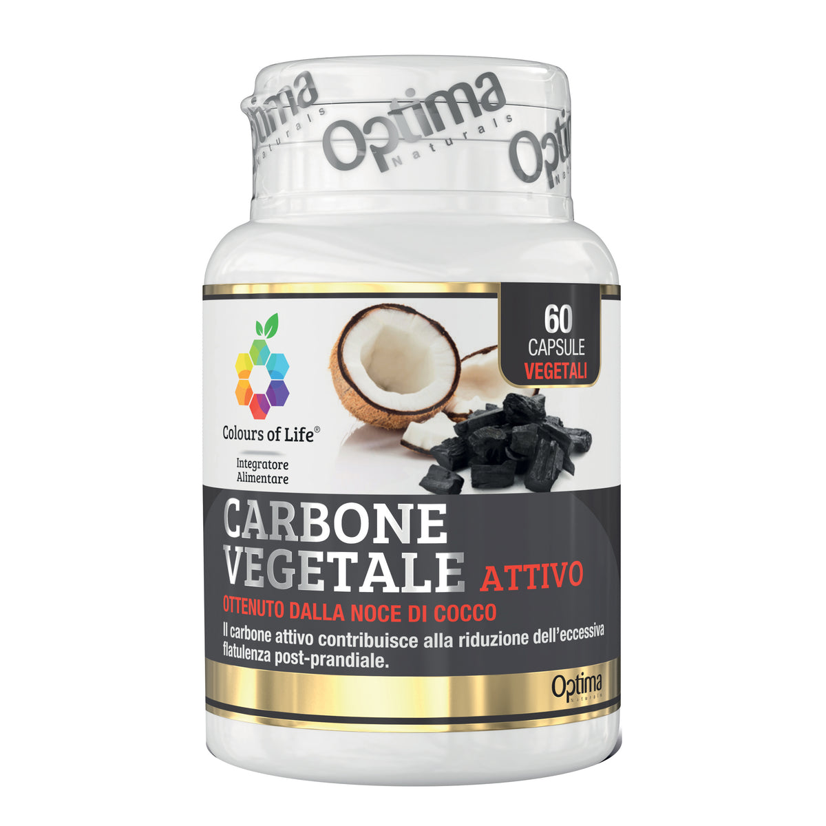 Optima Colours Of Life - Carbone Vegetale Attivo 60 Capsule  