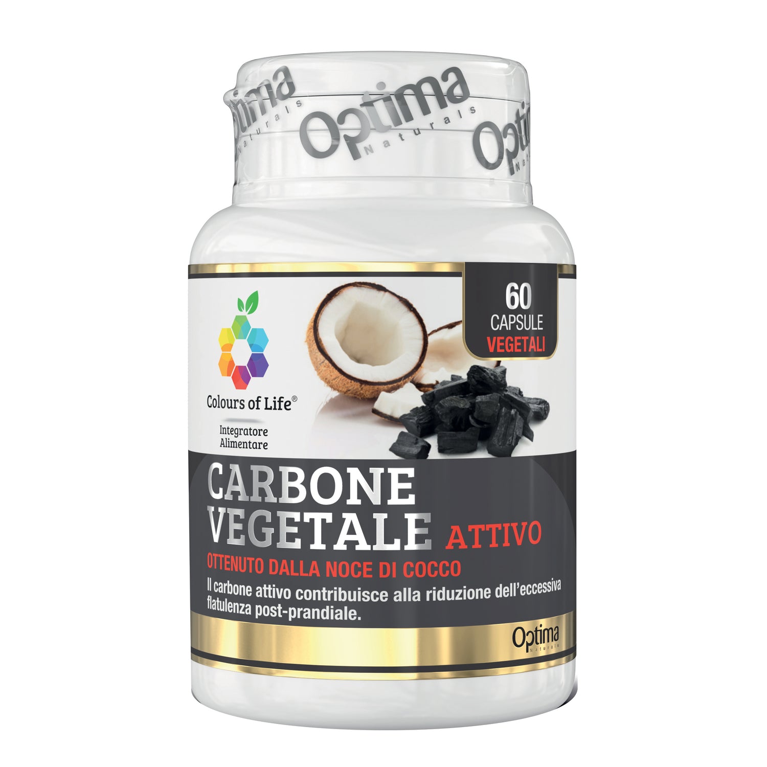 Optima Colours Of Life - Carbone Vegetale Attivo 60 Capsule