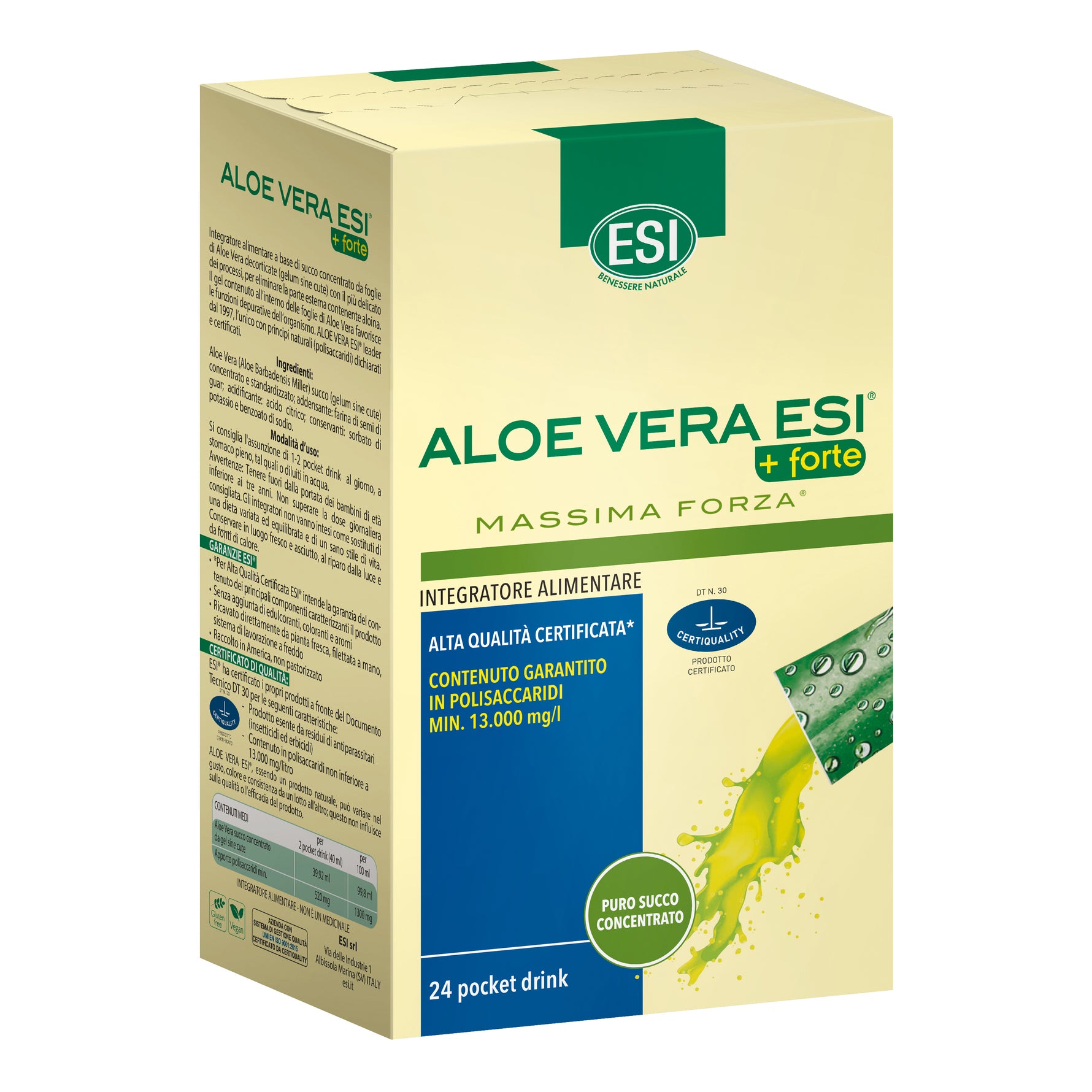 Esi Aloe Vera Succo + Forte 24 Pocket Drink
