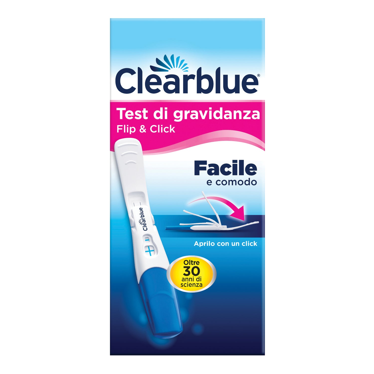 Clearblue | Test Gravidanza Flip & Click Pieghevole | 1 Test