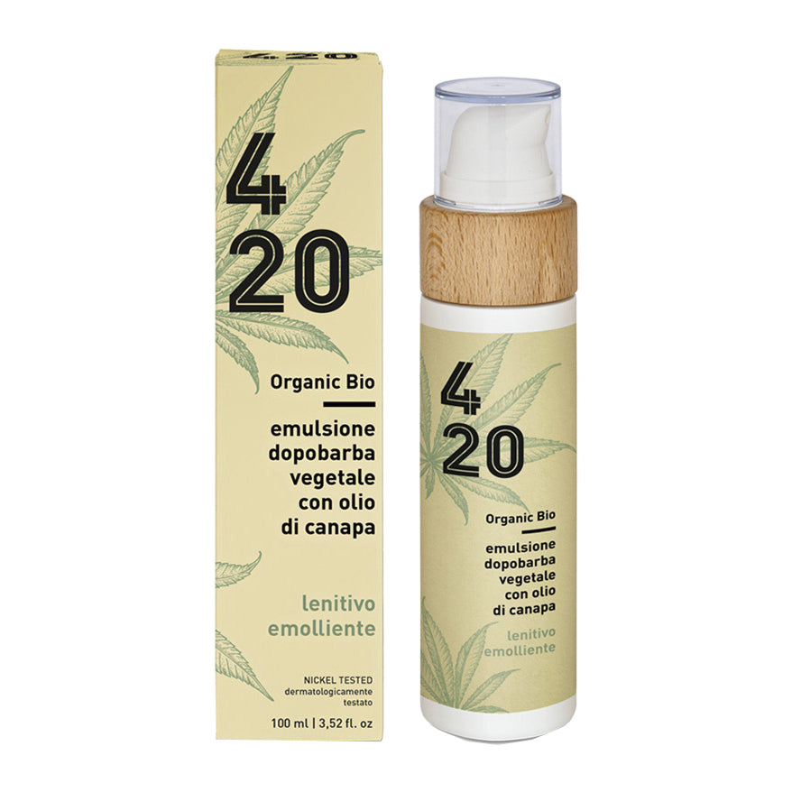420 Canapa - Emulsione Dopobarba Vegetale Bio All'olio Di Canapa Lenitivo Ed Emolliente 100ml