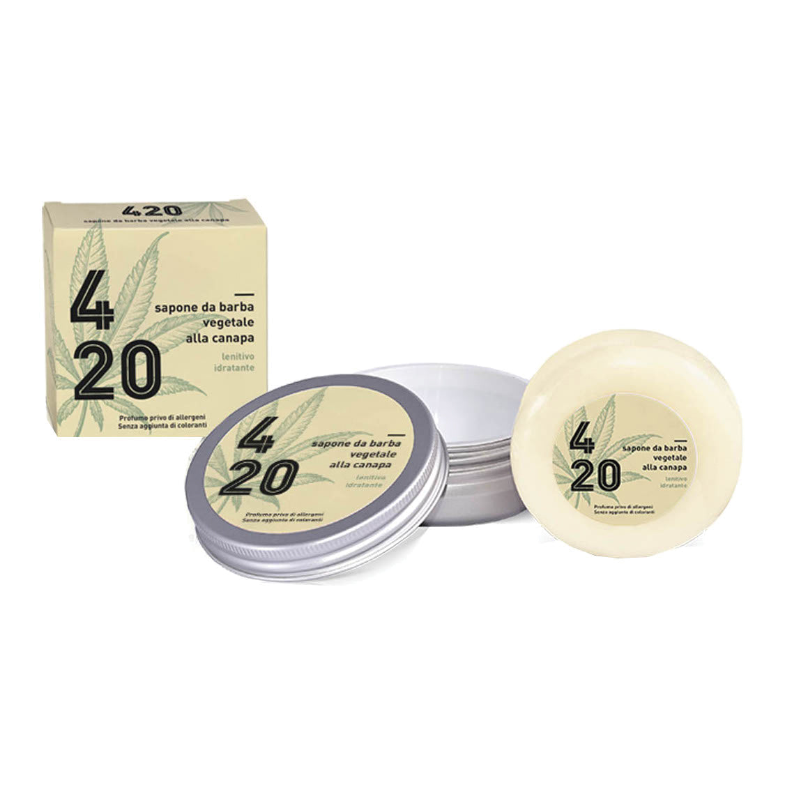 420 Canapa - Sapone Da Barba Vegetale All'olio Di Canapa Lenitivo E Idratante 100g  