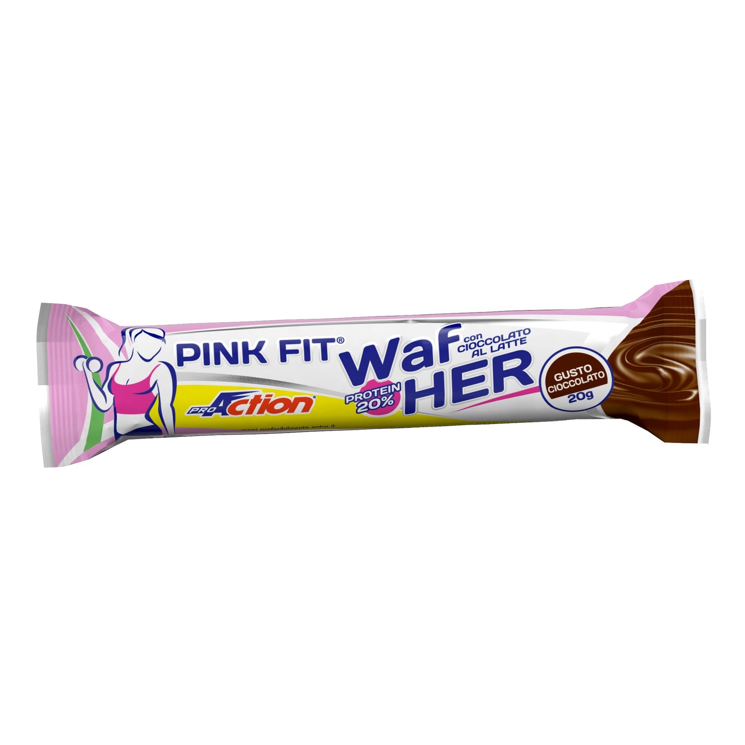 Proaction Pink Fit Wafher Proteico Cioccolato 20g