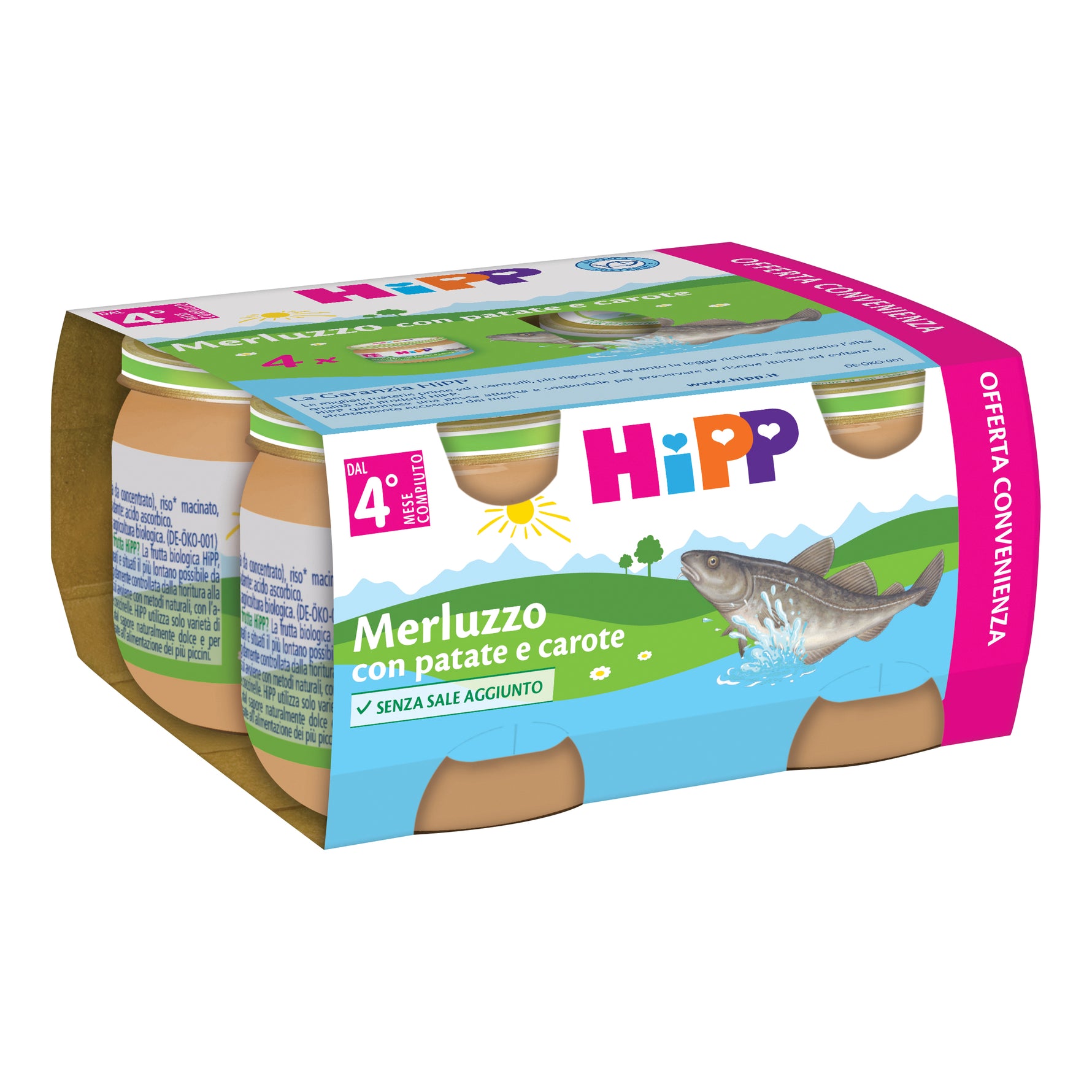 HIPP OMOG MERLUZ/PAT/CAR 4X80G
