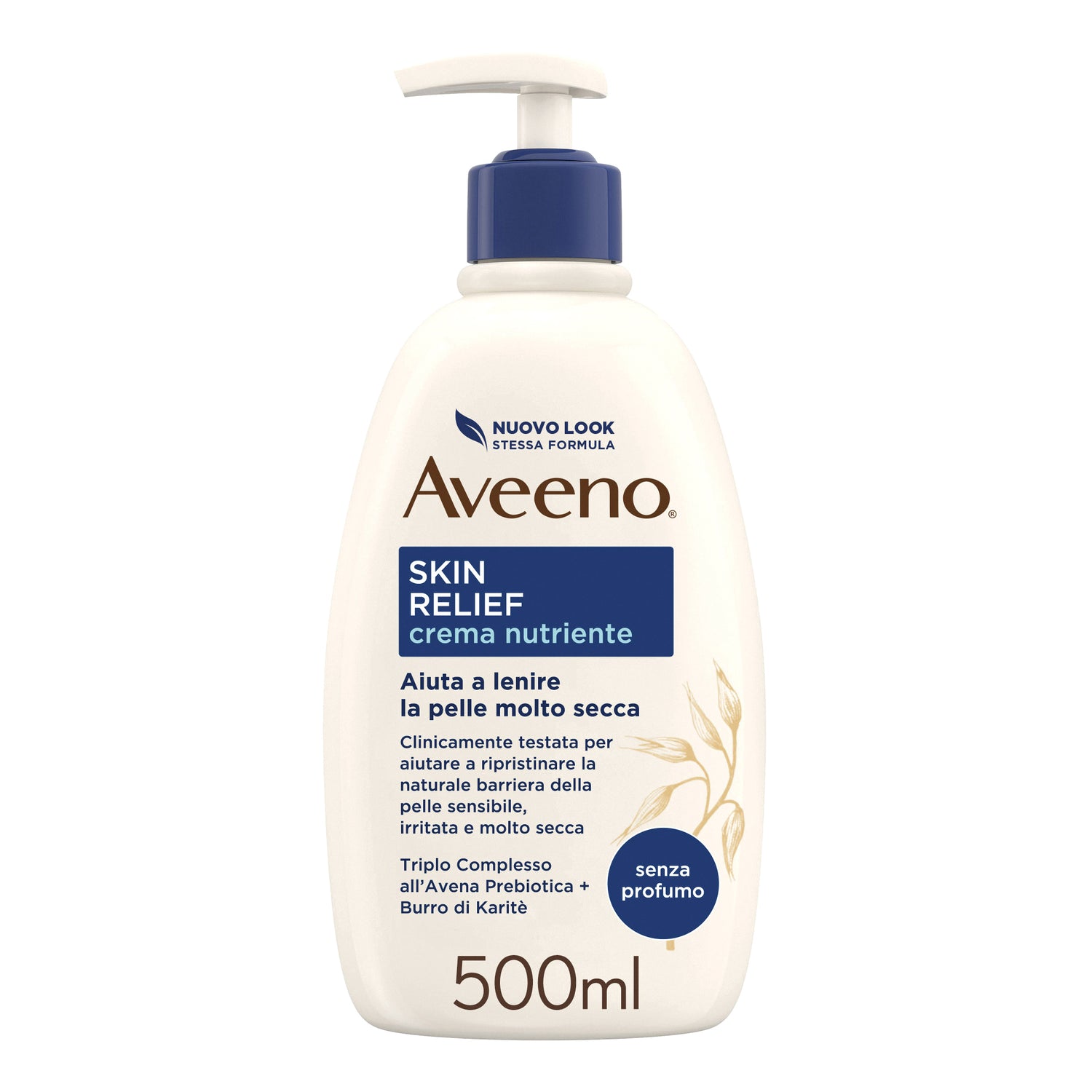 Aveeno Skin Relief Crema Corpo Nutriente Per Pelle Secca E Sensibile All'Avena Prebiotica 500ml
