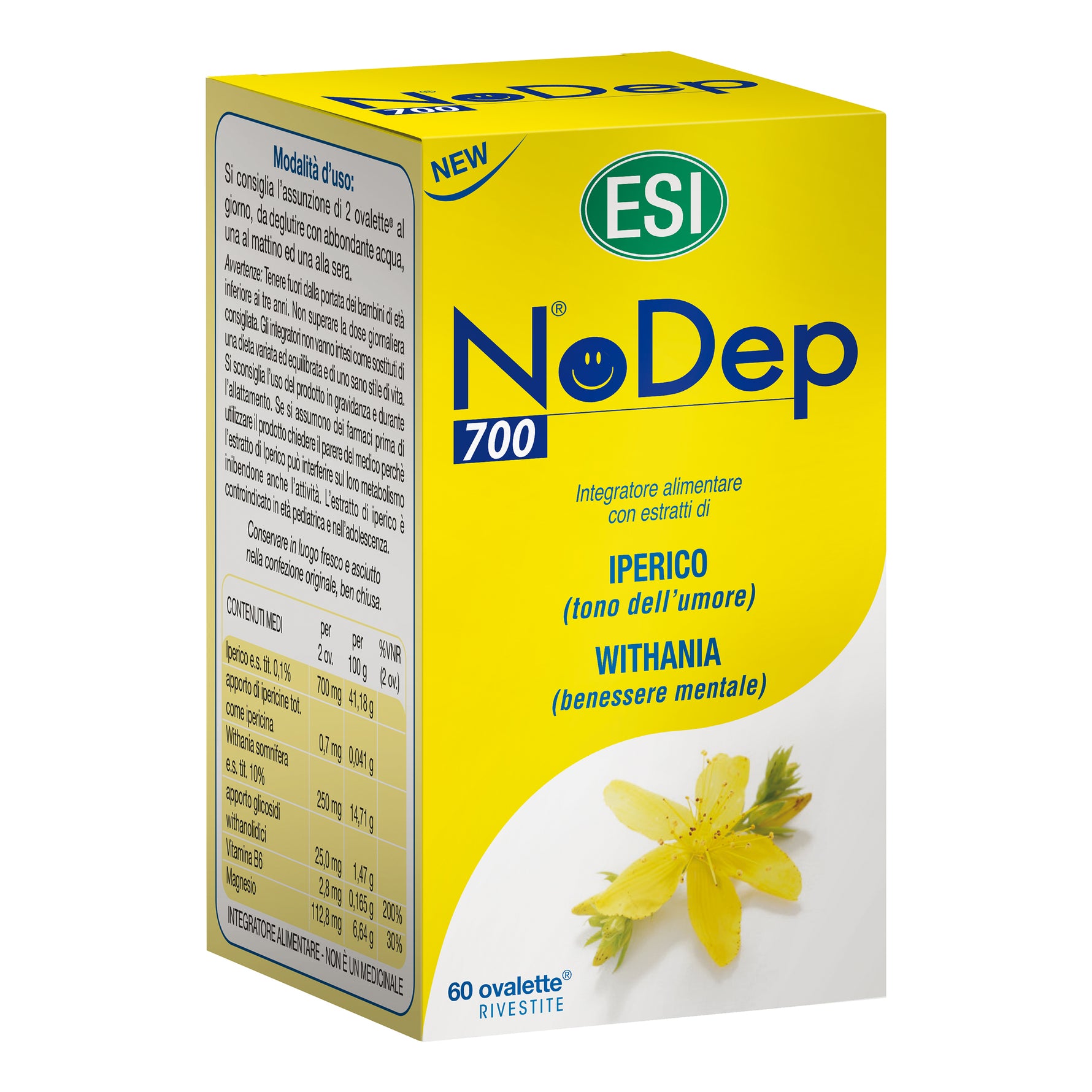 Esi NO DEP 700 Iperico Withania Magnesio Vitamina B6 60 Ovalette
