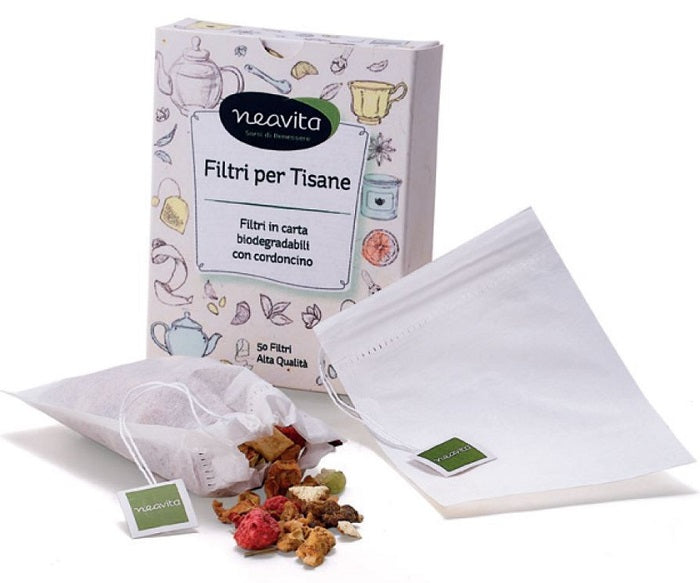 Neavita Scatola Da 50 Filtri Per Tisane Con Cordoncino 6 Pezzi  