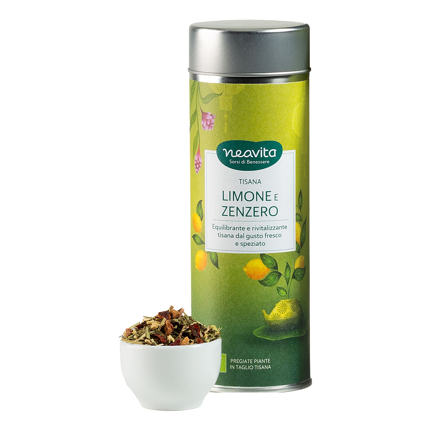 Neavita Silver Tin Tisana Sfusa Limone E Zenzero Bio 80g
