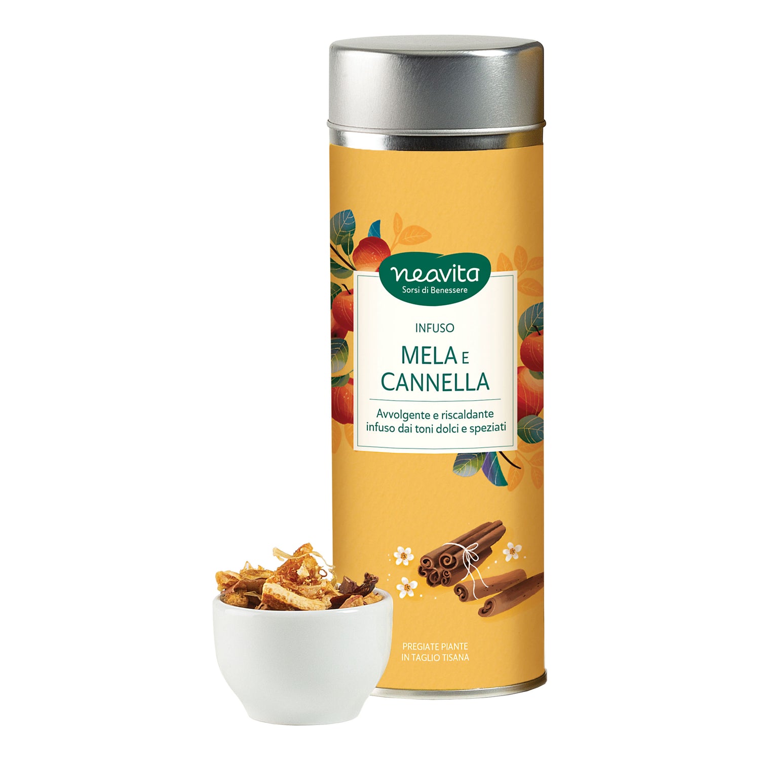 Neavita Silver Tin Tisana Sfusa Mela E Cannella Bio Taglio Tisana 100g