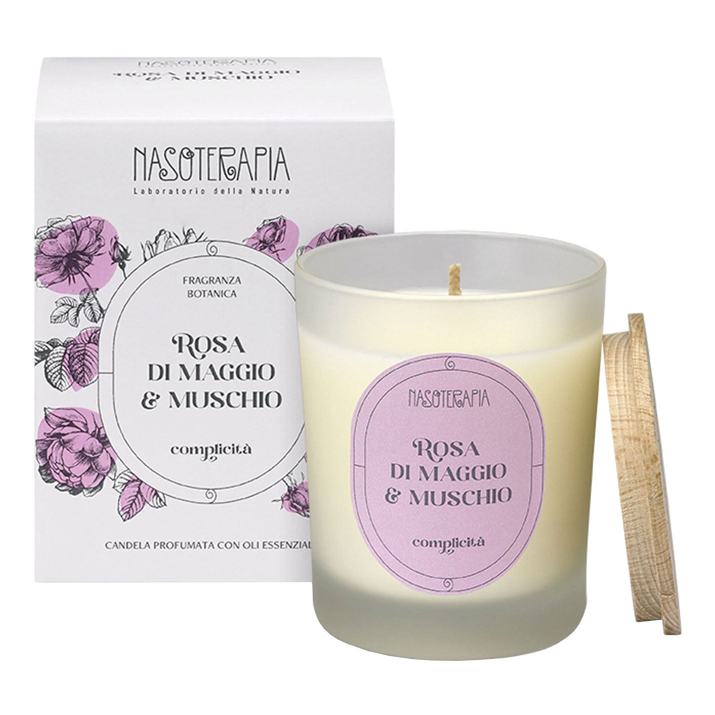 Nasoterapia Candela Profumata Rosa Di Maggio e Muschio 180g
