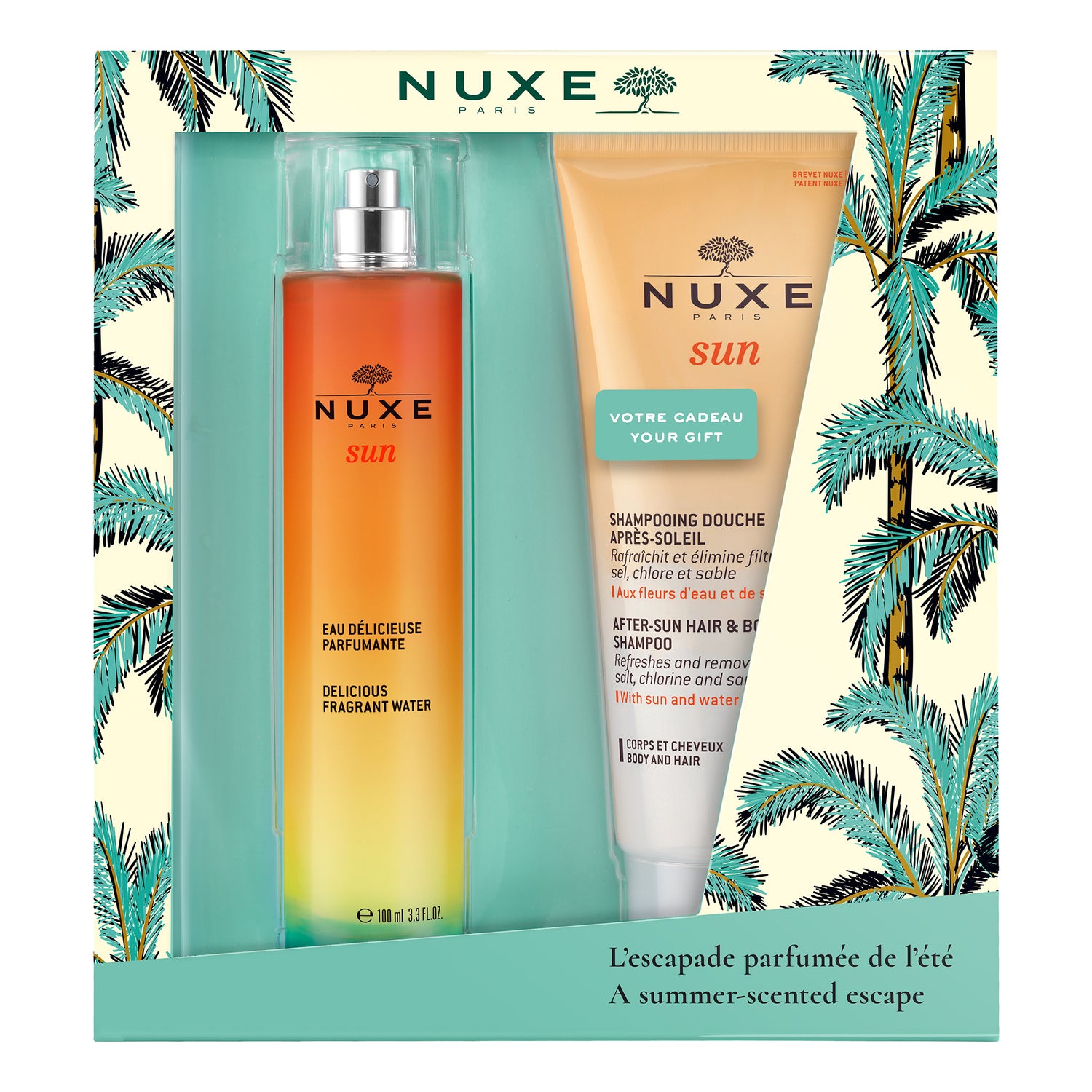 Nuxe Sun Cofanetto Acqua Deliziosa Profumata 100ml + Shampoo Doccia Doposole 200ml