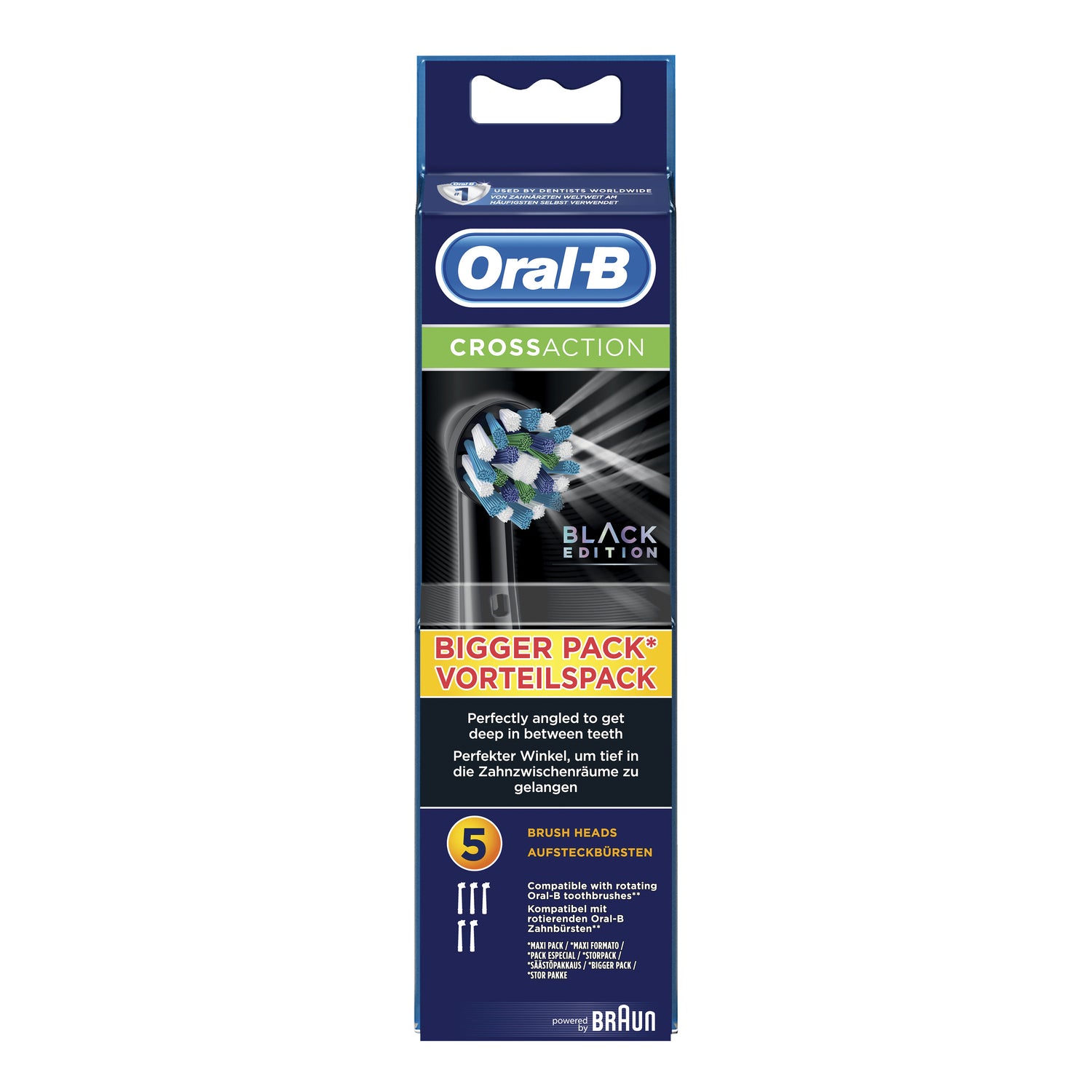 Oral-B Testine Di Ricambio Cross Action Black Edition 5 pezzi