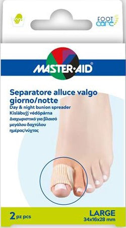 Master Aid Foot Care Divaricatore Alluce Giorno/Notte Taglia Large 2 Pezzi