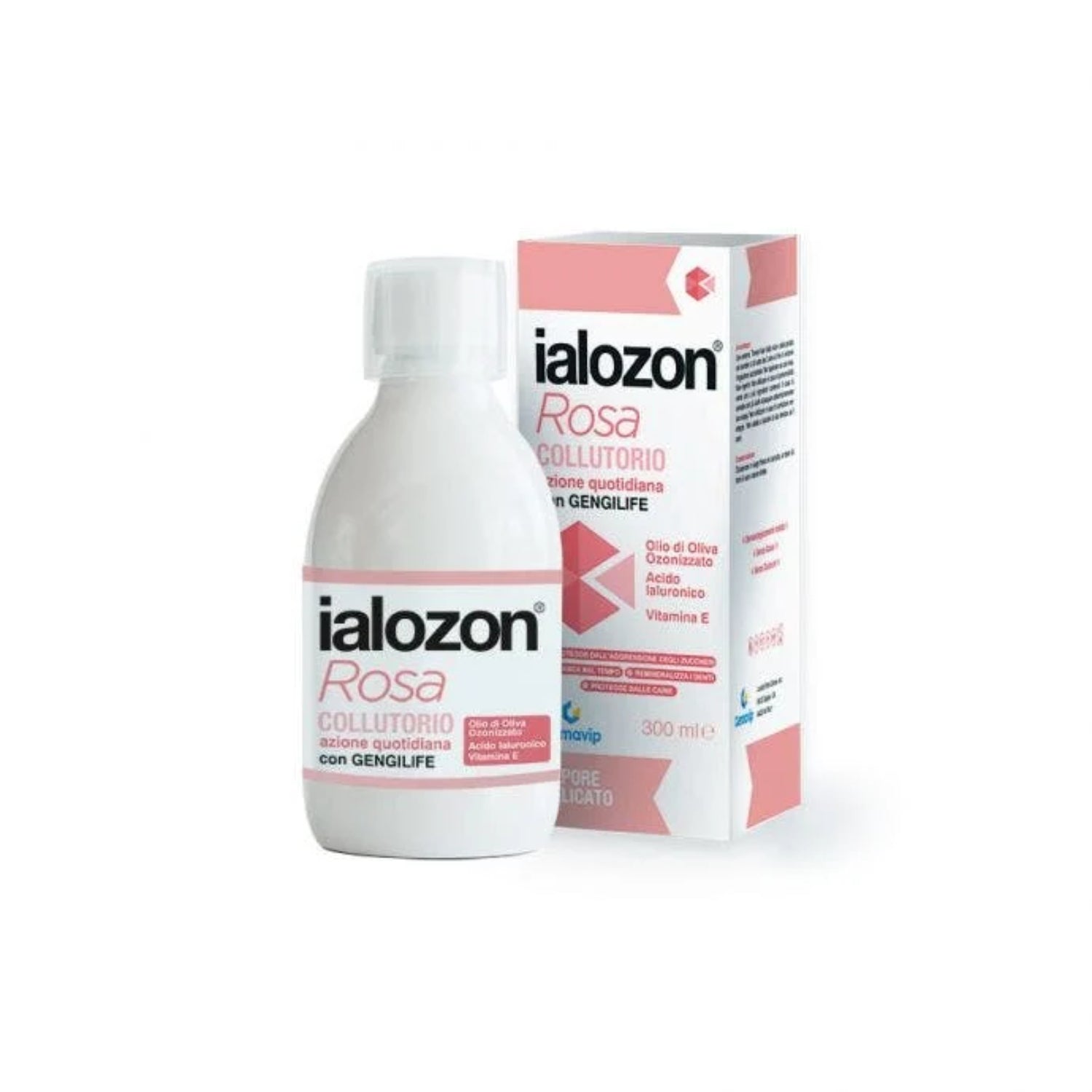 Ialozon Rosa Collutorio | Acido Ialuronico per Gengive | 300 ml