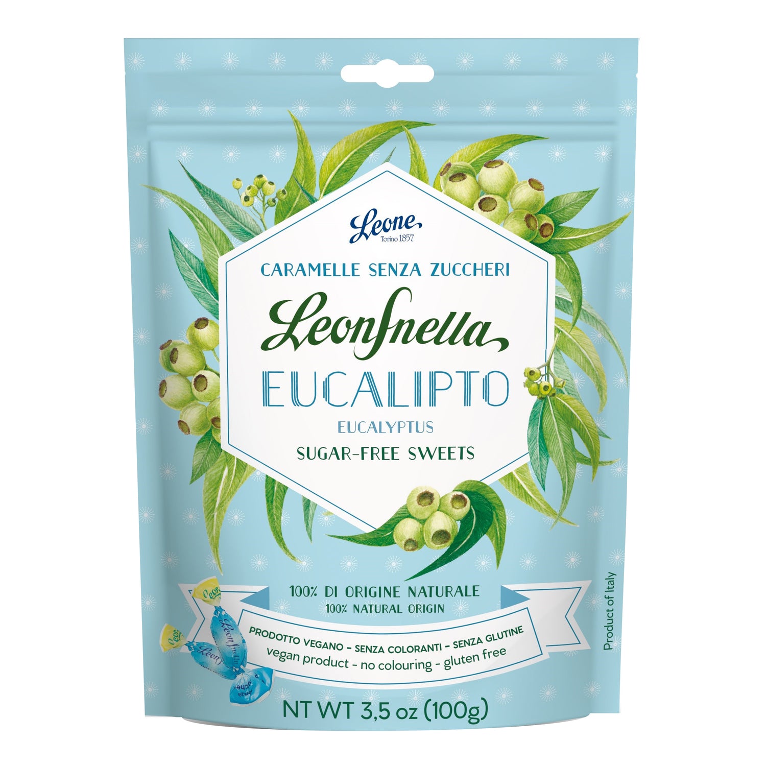 LeonSnella Caramelle Stand Up Eucalipto 100g