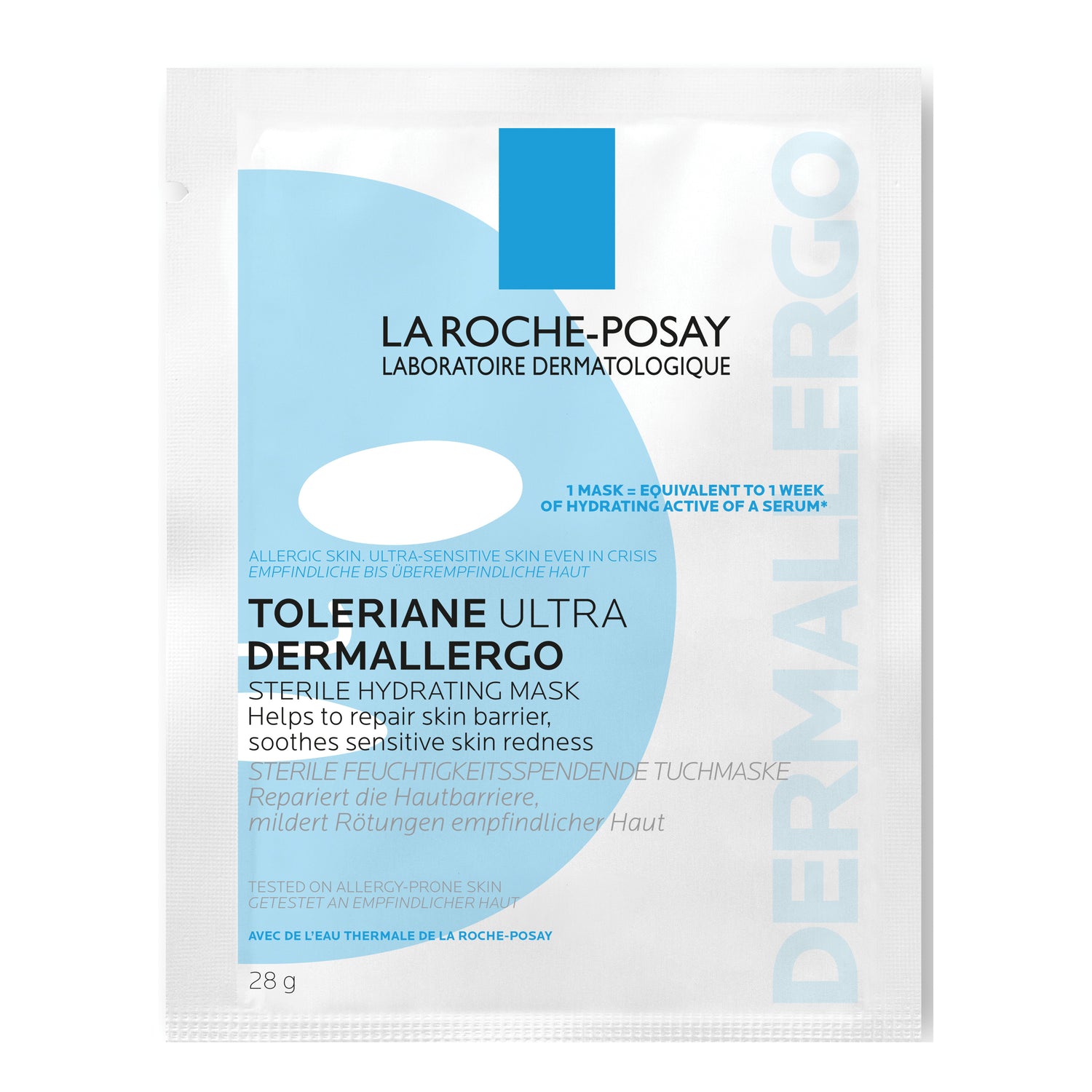 La Roche Posay Toleriane Ultra Dermallergo - Maschera Viso Lenitiva In Tessuto Pelli Sensibili E Allergiche 28g