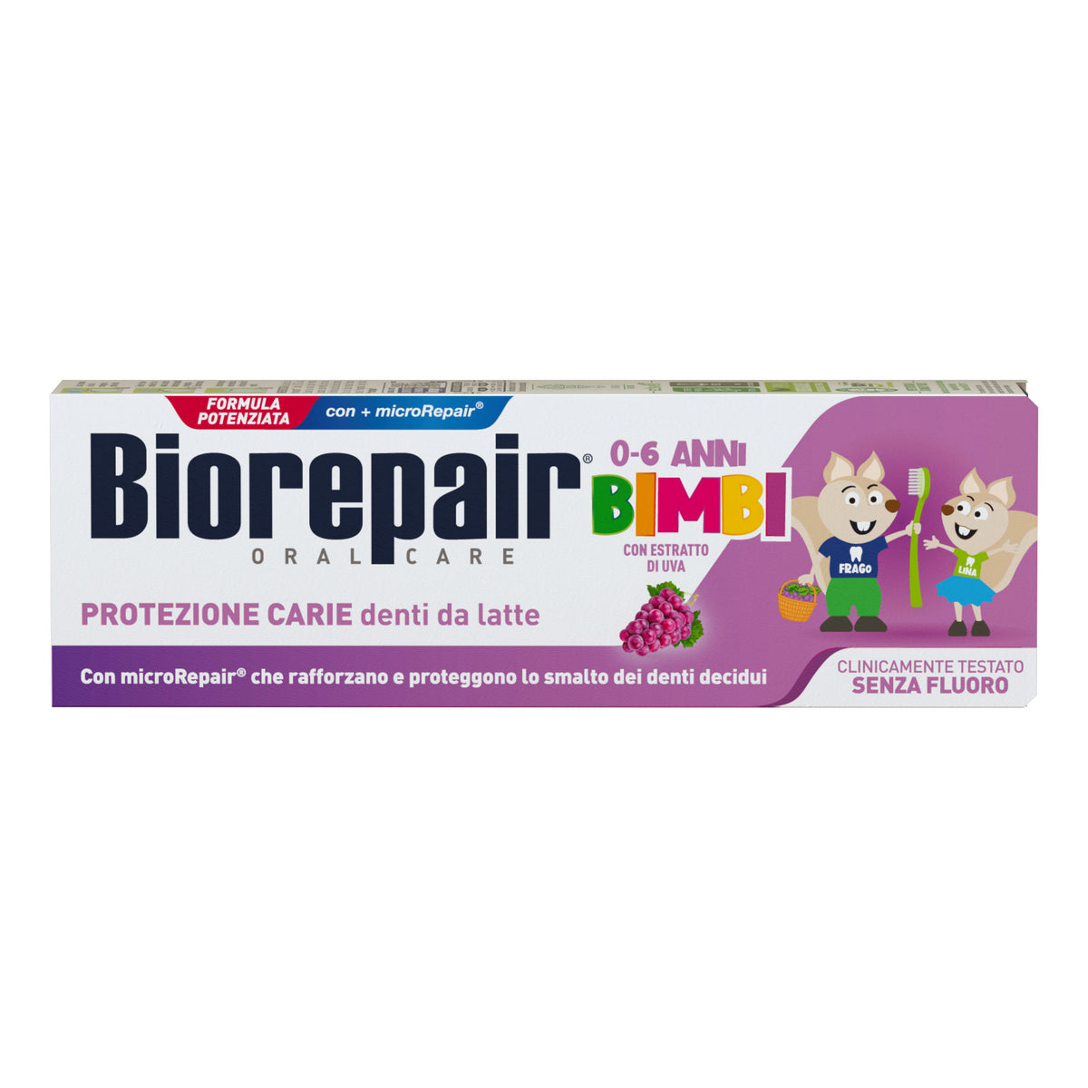 Biorepair Kids | Dentifricio Bambini 0-6 Anni con microRepair Gusto Uva | 50ml  
