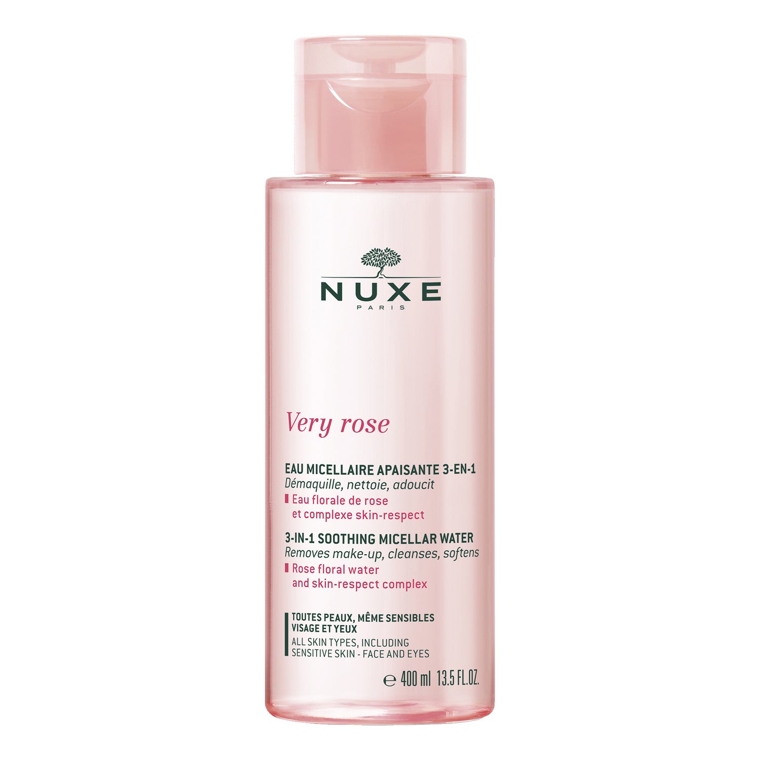 Nuxe Very Rose Acqua Micellare Lenitiva 3 In 1 Strucca E Deterge Viso E Occhi 400ml