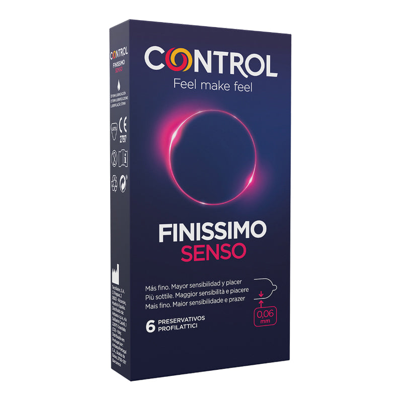 Control Finissimo Senso | Preservativi Molto Sottili Extrasensibilità | 6 Profilattici
