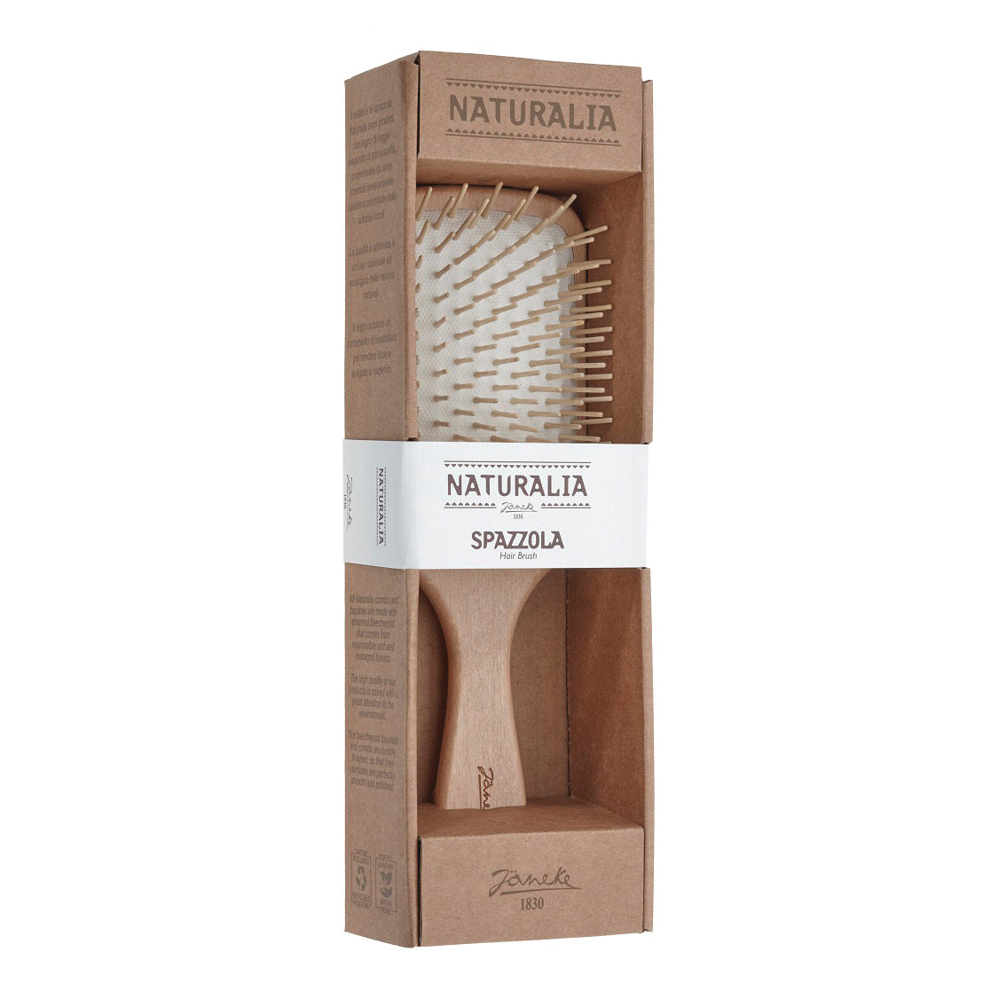 SPAZZOLA RETT LEGNO NATURALIA  