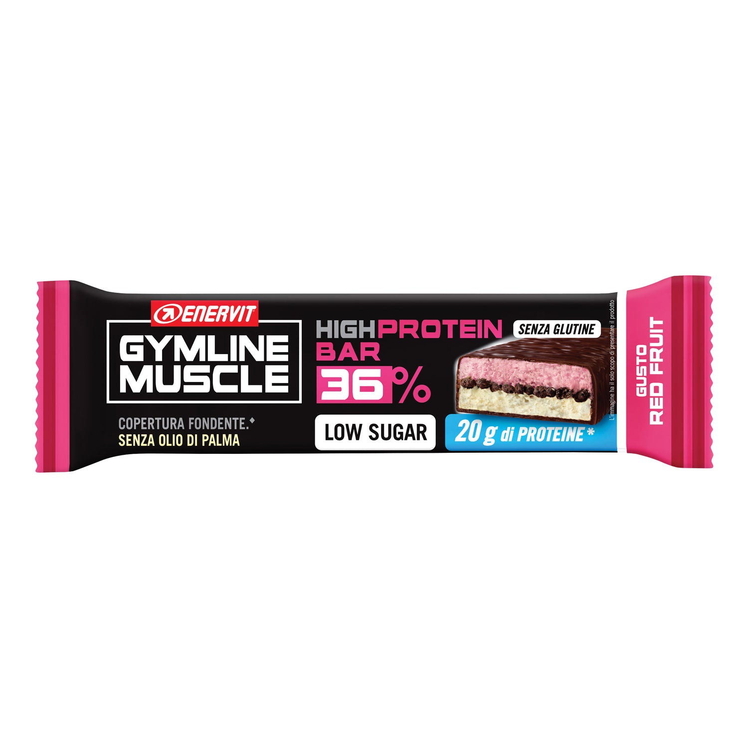 Enervit Gymline Muscle High Protein Bar 36% Barretta Proteica Frutti Rossi 55g