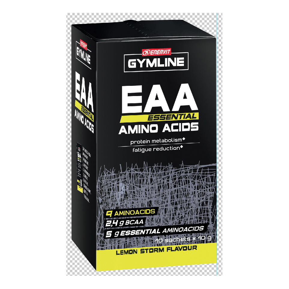 Enervit Gymline EAA Essential Amino Acids - Aminoacidi Essenziali Gusto Limone 10 Bustine 10 g  