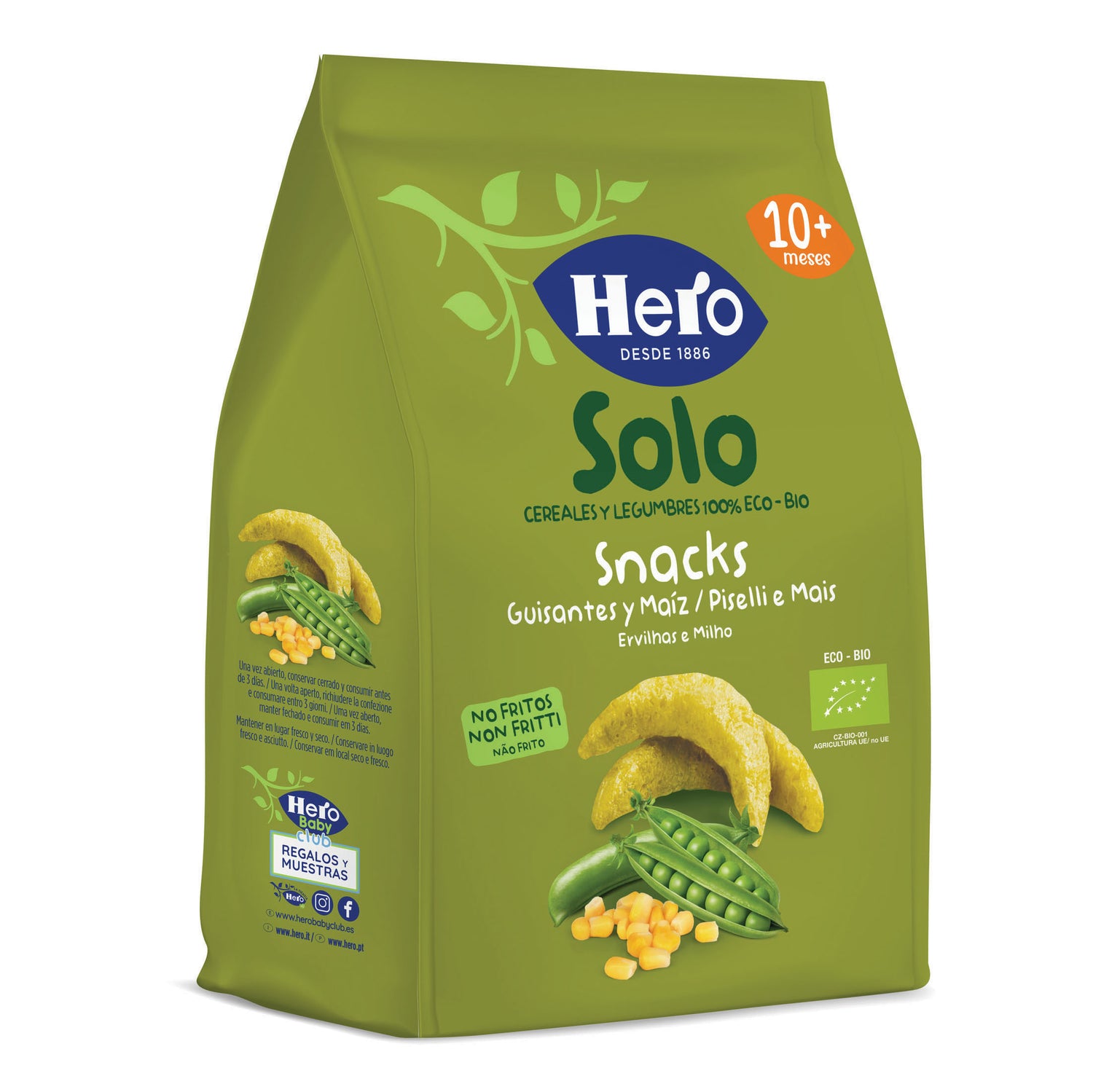 Hero Baby Solo Bio Snack Piselli E Mais 10+ Mesi 50g