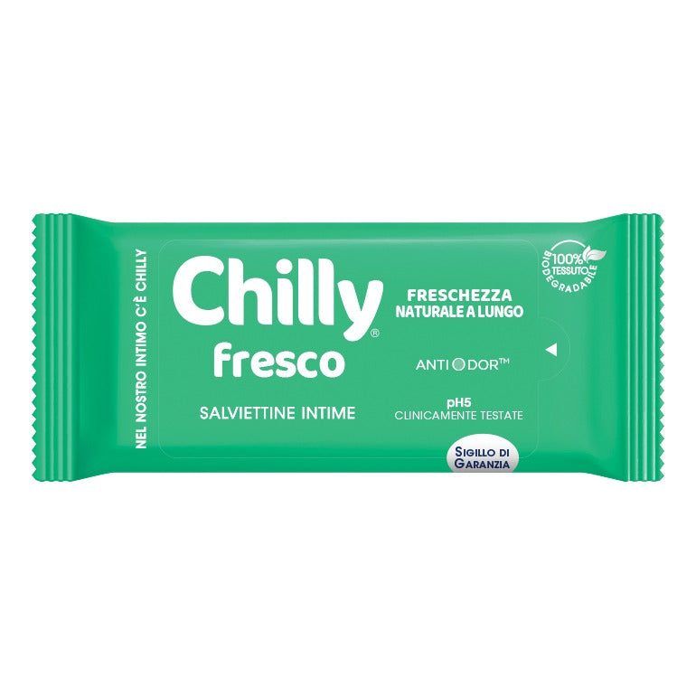 Chilly Pocket Salviettine Gel Intime Detergenti Effetto Fresco 12 Pezzi