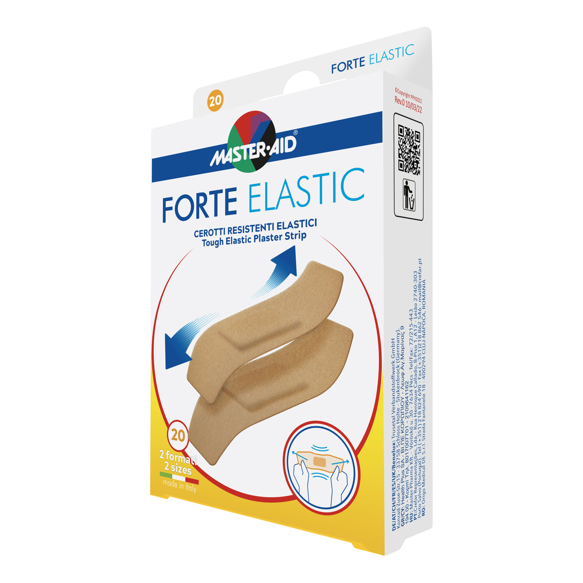 Master Aid Forte Elastic Cerotti 2 Formati 78 X 20mm E 78 X 26mm 20 Pezzi  