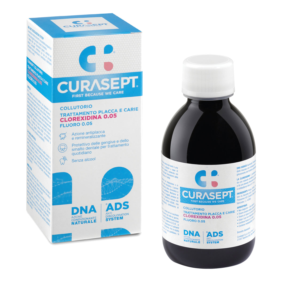 Curasept ADS|DNA | Collutorio Trattamento Placca e Carie Clorexidina 0,05% | 200 ml  