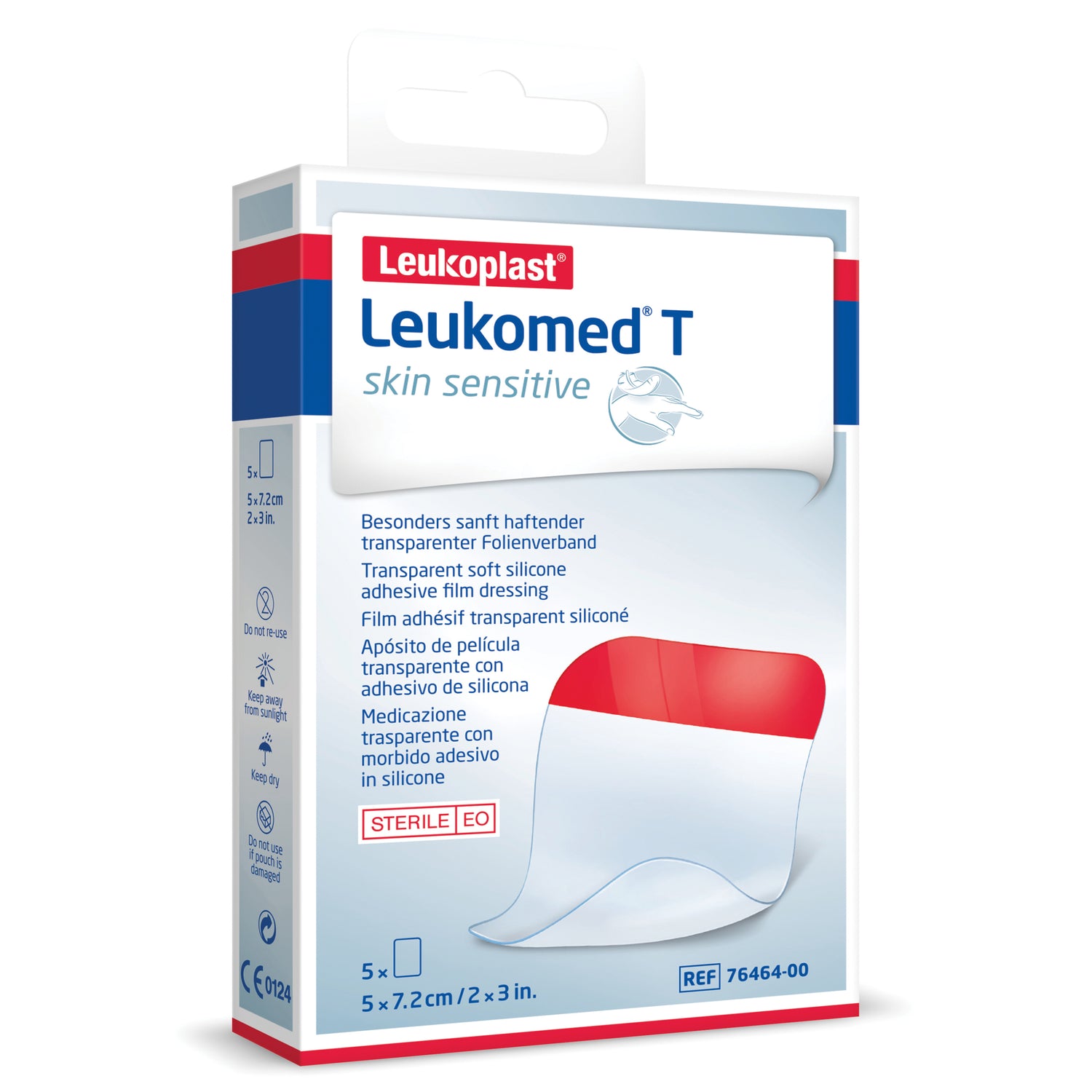 Leukoplast Leukomed T Skin Sensitive - Medicazione Adesiva Trasparente post operatoria  7,2 x 5cm 5 pezzi