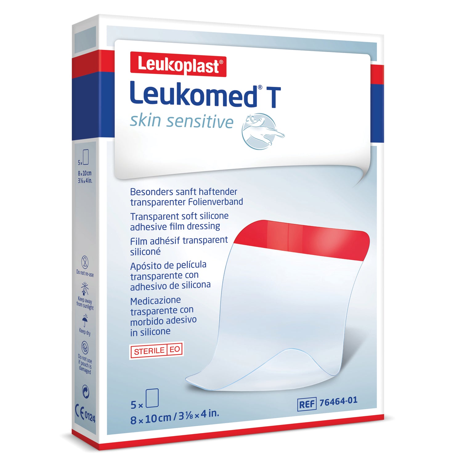 Leukoplast Leukomed T Skin Sensitive - Medicazione Adesiva Trasparente post operatoria  8 x 10cm 5 pezzi
