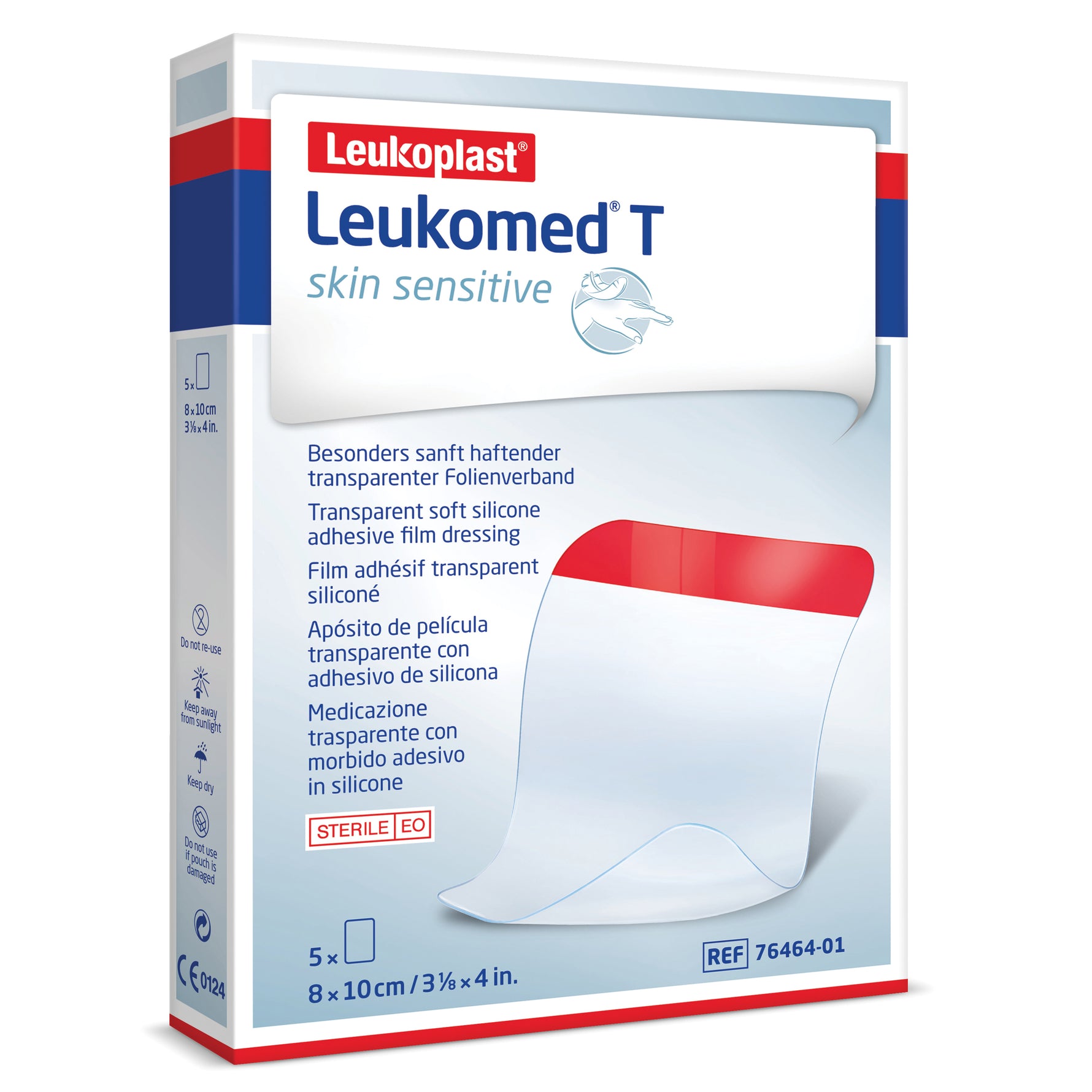 Leukoplast Leukomed T Skin Sensitive - Medicazione Adesiva Trasparente post operatoria  8 x 10cm 5 pezzi

