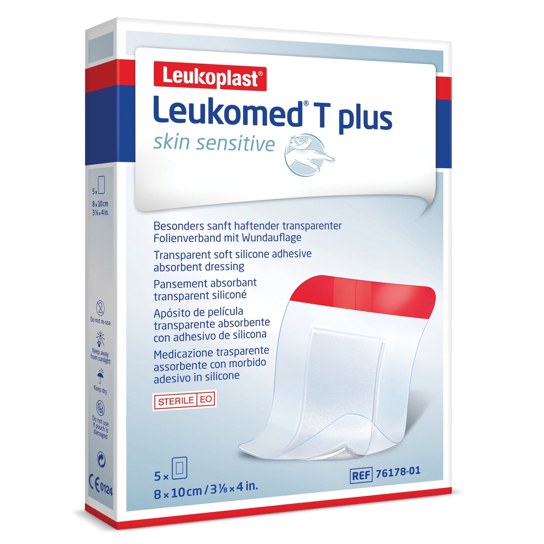 Leukoplast Leukomed T Plus Skin Sensitive - Medicazione Adesiva Trasparente Post Operatoria 8 X 10cm 5 Pezzi
