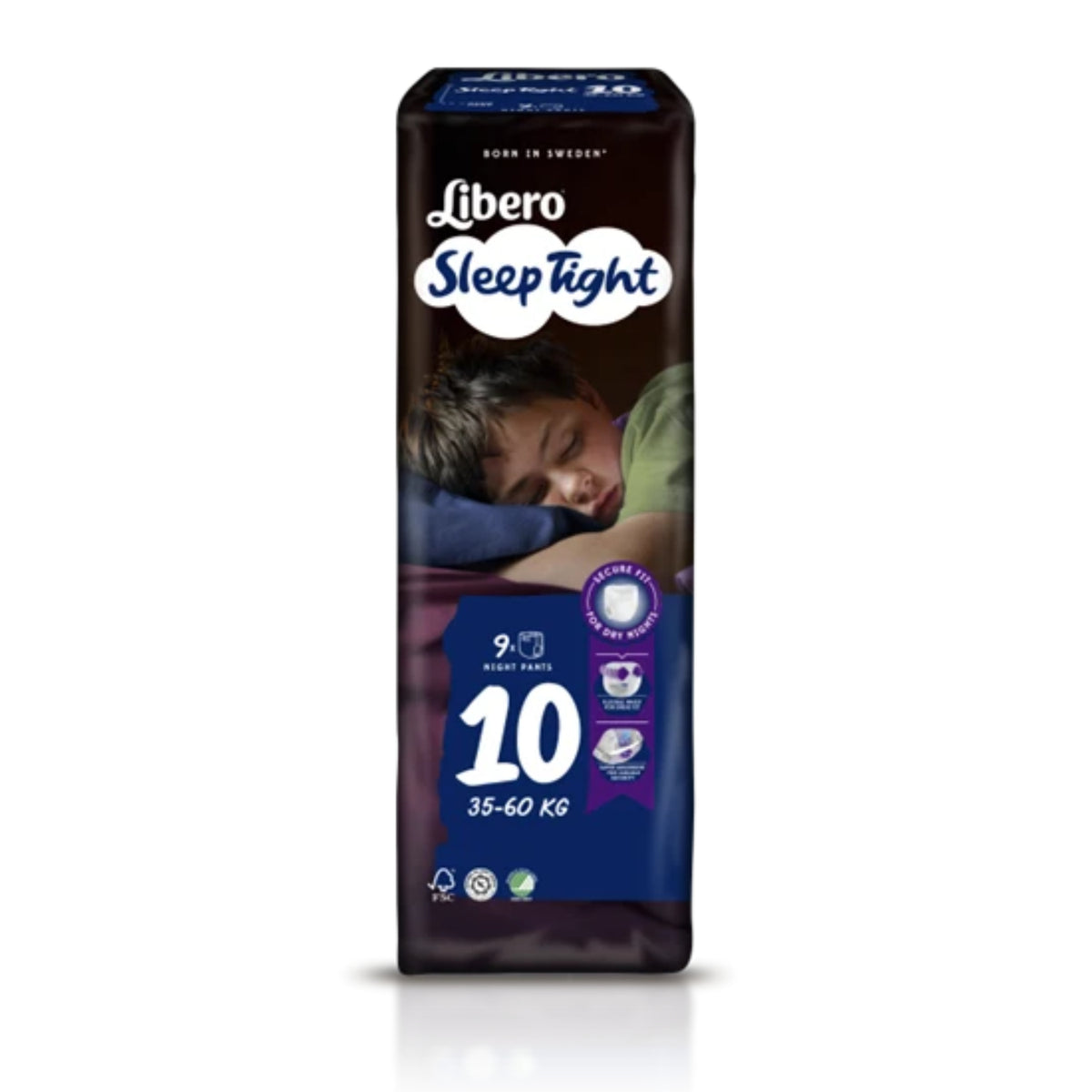 Libero Sleep Tight 10 | Pannolini Notte 35-60 kg | 9 Pezzi