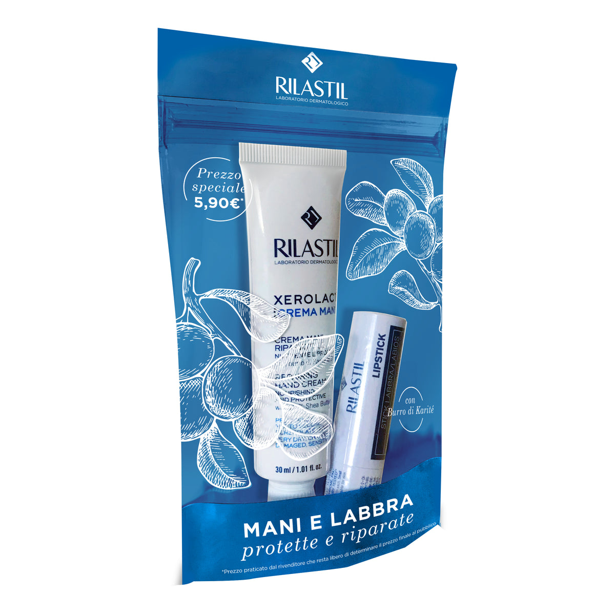 Rilastil Kit Xerolact Crema Mani 30 Ml + Stick Labbra  