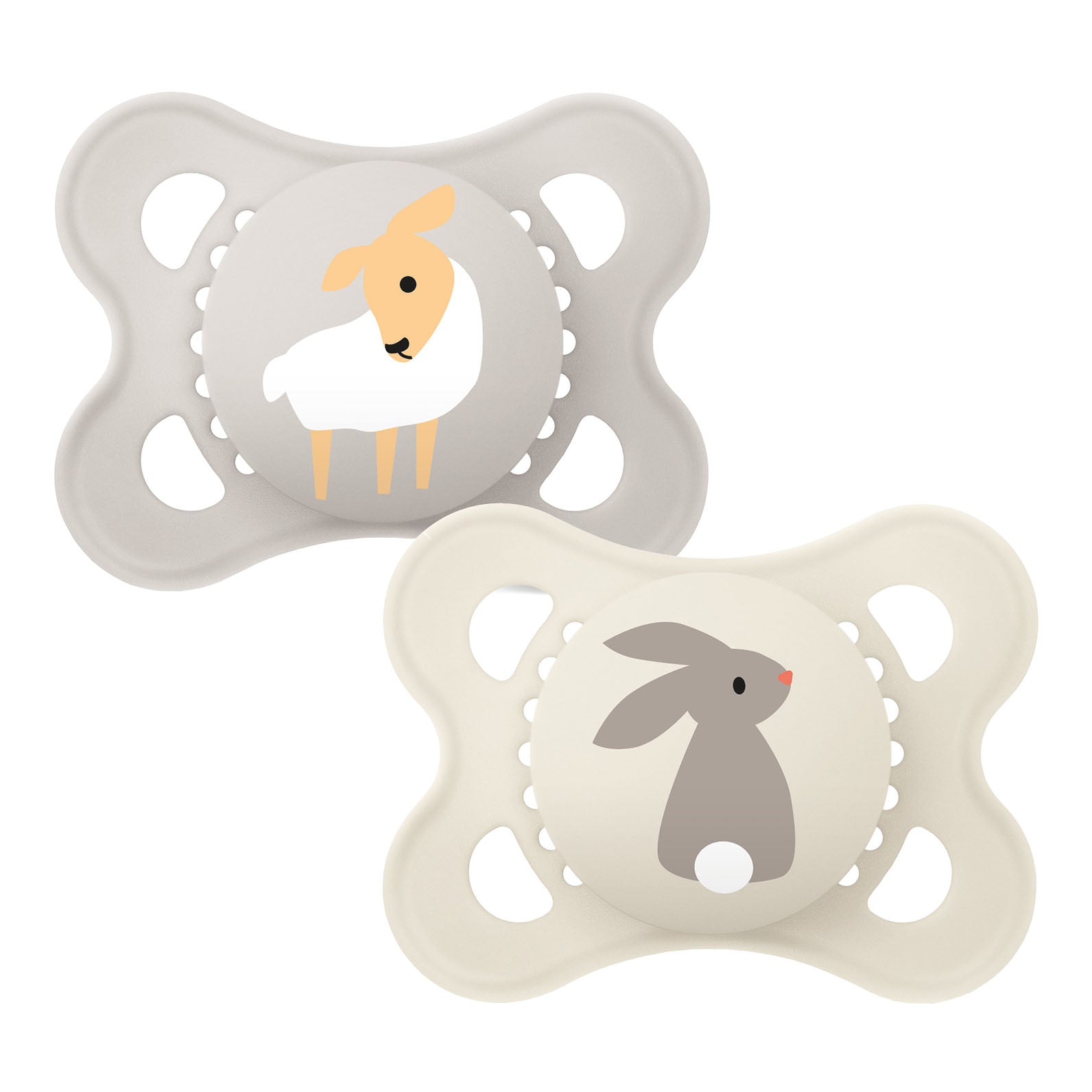 MAM Original 2-6 Mesi | Succhietto Silicone Neutro Confezione Doppia | 2 Pezzi
