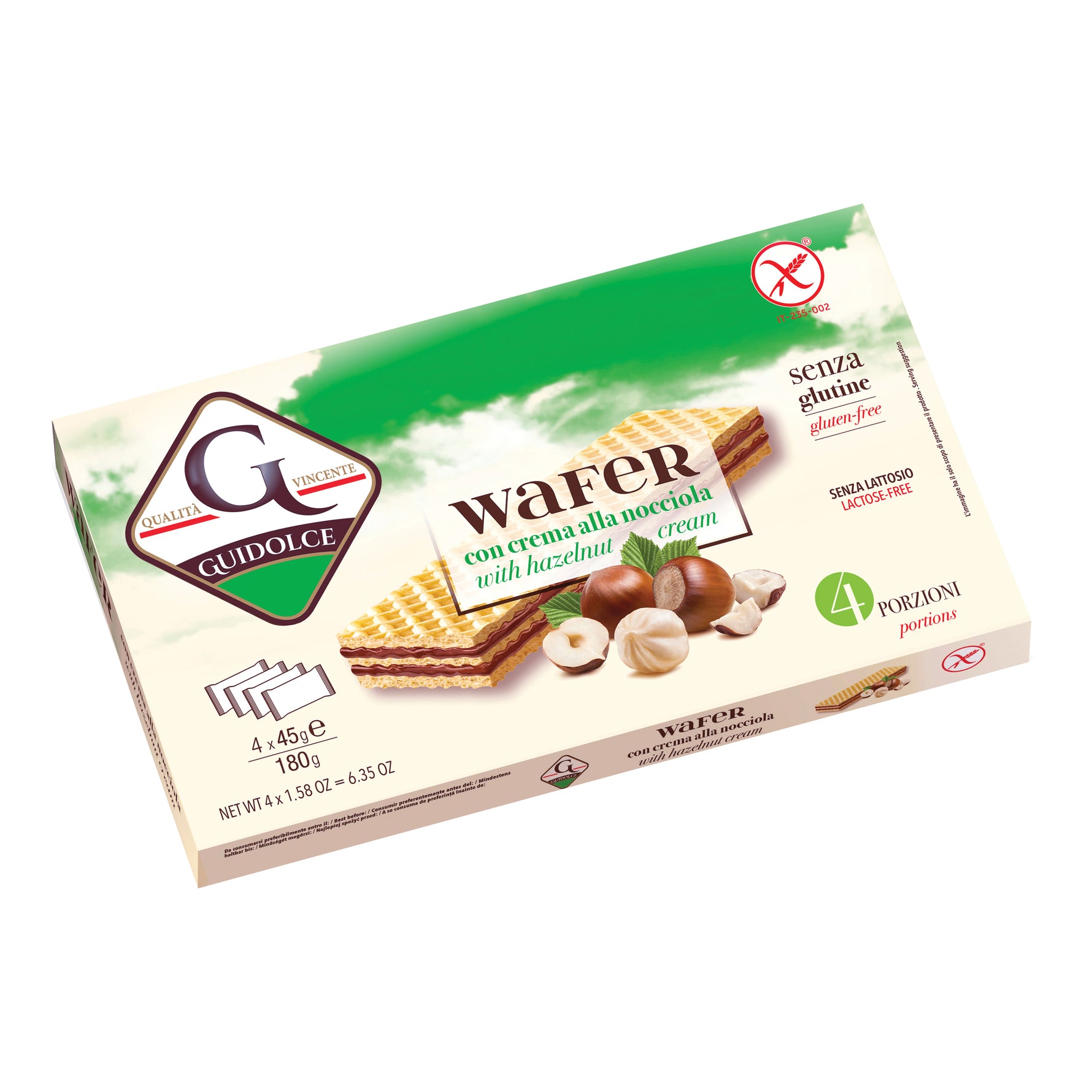 WAFER CREMA NOCCIOLA 4X45G
