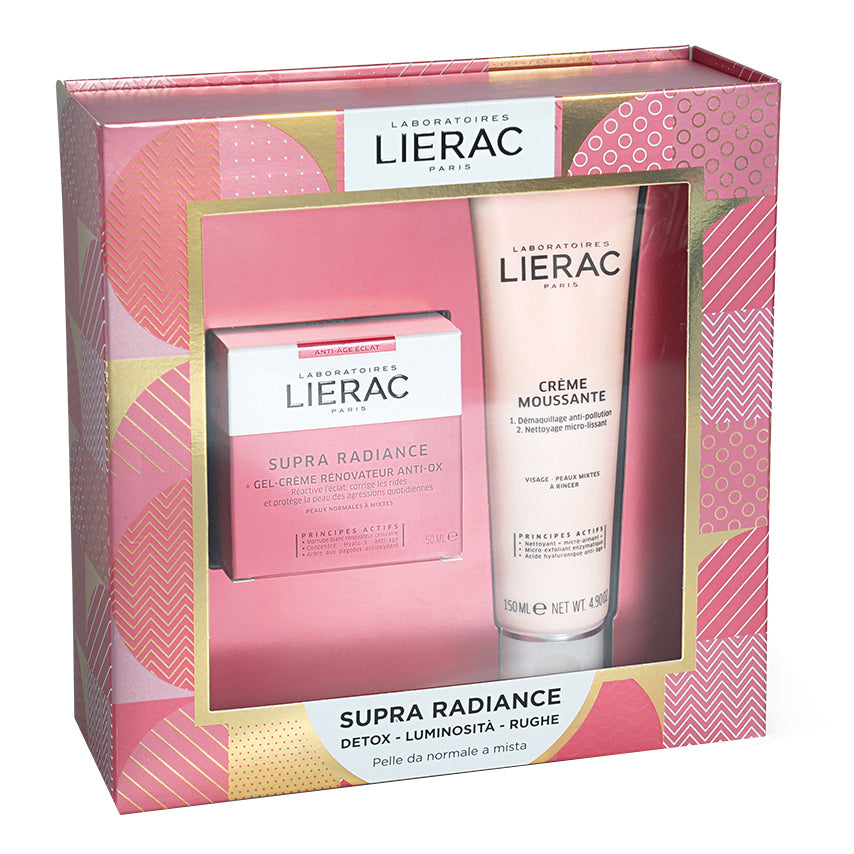 Lierac Cofanetto Supra Radiance Gel-Crema Anti-Ox Rinnovatore 50 ml + Crema Mousse Struccante 150 ml