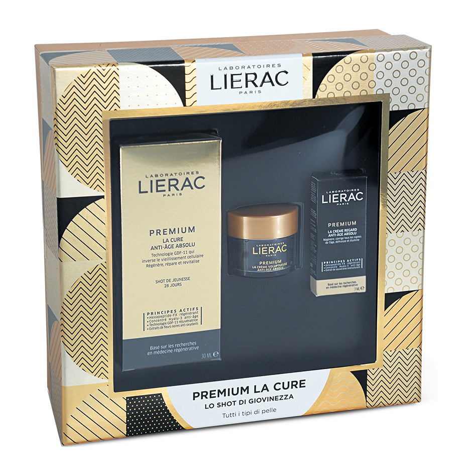 Lierac Cofanetto Premium La Cure Concentrato di Giovinezza 30 ml + La Crème Voluptueuse Anti-Età Globale 15 ml + Crema Contorno Occhi 3 ml