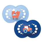 MAM Original 16+ | Succhietto Silicone Azzurro Confezione Doppia | 2 Pezzi  