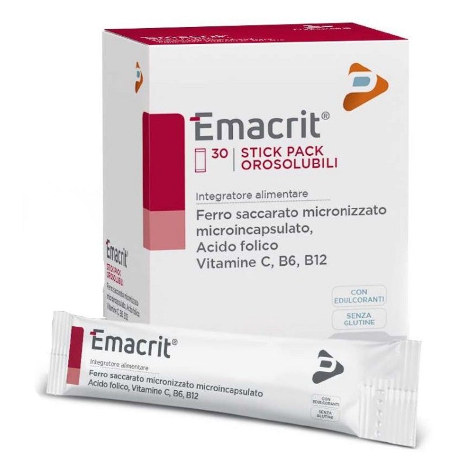 Emacrit | Integratore Ferro Acido Folico | 30 Stick Orosolubili